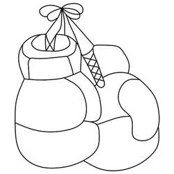 Coloriage Gants de boxe attachés par un lacet