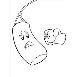 Coloriage Poire triste et pomme heureuse