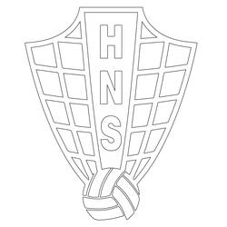 Coloriage Écusson croate en damier avec ballon