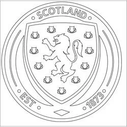 Coloriage Écosse blason de football avec lion rampant
