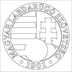 Coloriage Blason de Hongrie avec bouclier et croix