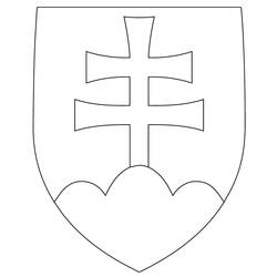 Coloriage Blason de Slovaquie avec croix double