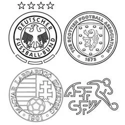 Coloriage Championnat UEFA Euro écussons du groupe A