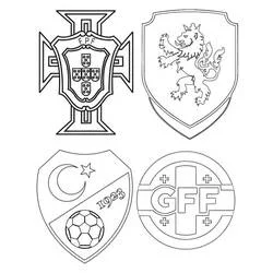 Coloriage Écussons de fédérations de football du groupe F
