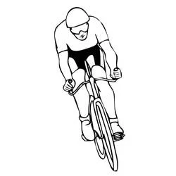 Coloriage Cycliste filant sur son vélo de course