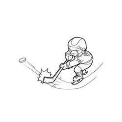 Coloriage Petit garçon joue au hockey