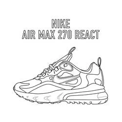Coloriage Nike Air Max 270 React de profil