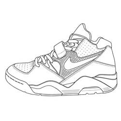 Coloriage Nike chaussure de basket montante