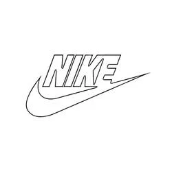Coloriage Nike logo avec la virgule et les lettres