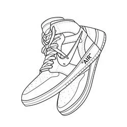 Coloriage Nike paire de sneakers montantes