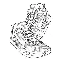 Coloriage Nike chaussures de basket montantes