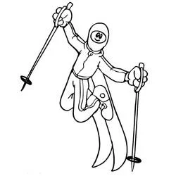 Coloriage Skieur sautant dans les airs