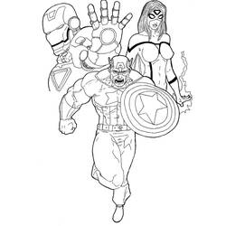 Coloriage Équipe des Vengadores en action