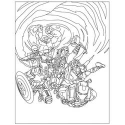 Coloriage L'équipe des Avengers en action