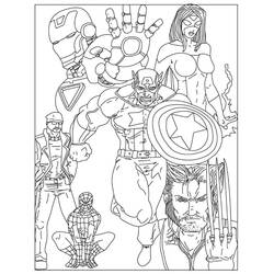 Coloriage L'équipe des Avengers réunie