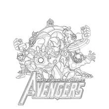 Coloriage Avengers réunis en équipe