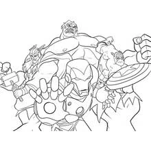 Coloriage Avengers prêts pour le combat