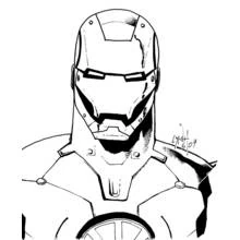 Coloriage Iron Man portrait rapproché du casque