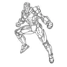 Coloriage Iron Man poing tendu vers l'avant
