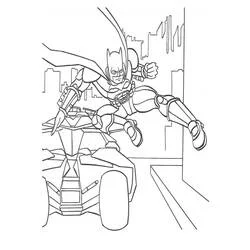 Coloriage Batman attaque sur sa moto