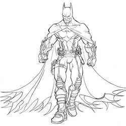 Coloriage Batman debout en tenue blindée