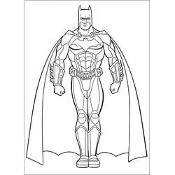 Coloriage Batman de face avec emblème rond à la ceinture