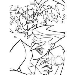 Coloriage Batman et Joker en affrontement