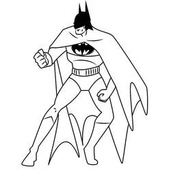 Coloriage Batman en combat, masque aux pointes acérées