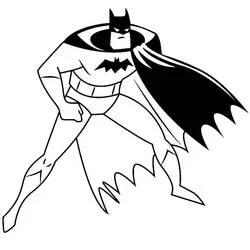 Coloriage Batman dans une pose puissante