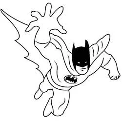 Coloriage Batman en vol dans les airs