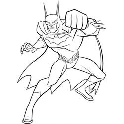 Coloriage Batman asséne un coup de poing puissant