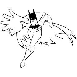 Coloriage Batman en vol d'action