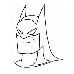 Coloriage Batman tête avec cape