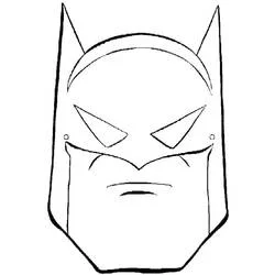 Coloriage Batman face avec cagoule et oreilles pointues