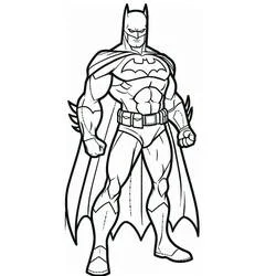 Coloriage Batman en position de combat