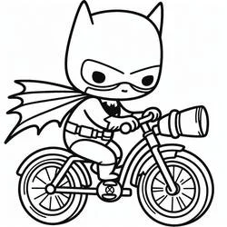 Coloriage Batman sur un vélo