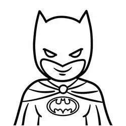 Coloriage Batman en style chibi très mignon