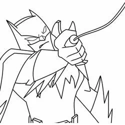Coloriage Batman utilisant son grappin