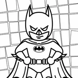 Coloriage Batman debout les mains sur les hanches