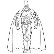 Coloriage Batman aux plaques d'armure sur les genoux