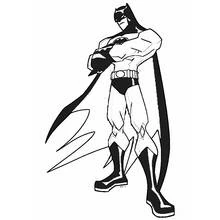 Coloriage Batman debout bras croisés
