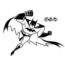 Coloriage Batman en pleine action de combat
