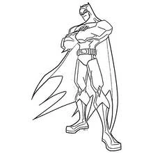 Coloriage Batman debout les bras croisés