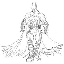 Coloriage Batman debout avec sa cape déployée