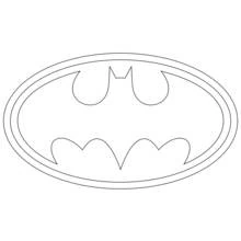Coloriage Batman logo dans un cadre ovale