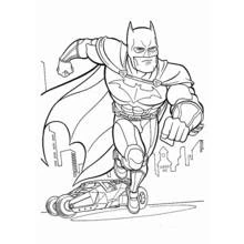 Coloriage Batman courant à travers la ville