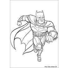 Coloriage Batman courant vers l'avant poings serrés