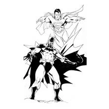 Coloriage Batman et Superman réunis