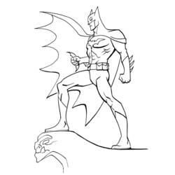 Coloriage Batman debout sur une gargouille