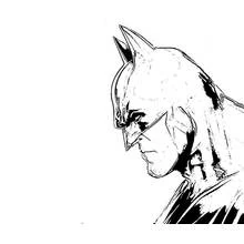 Coloriage Batman en portrait de profil esquissé